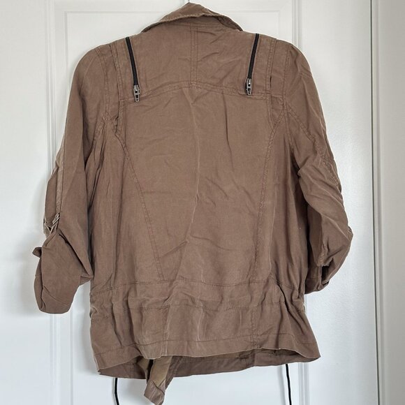 Blank NYC Tencel Moto Jacket Olive Green Brown Small - Picture 4 of 10